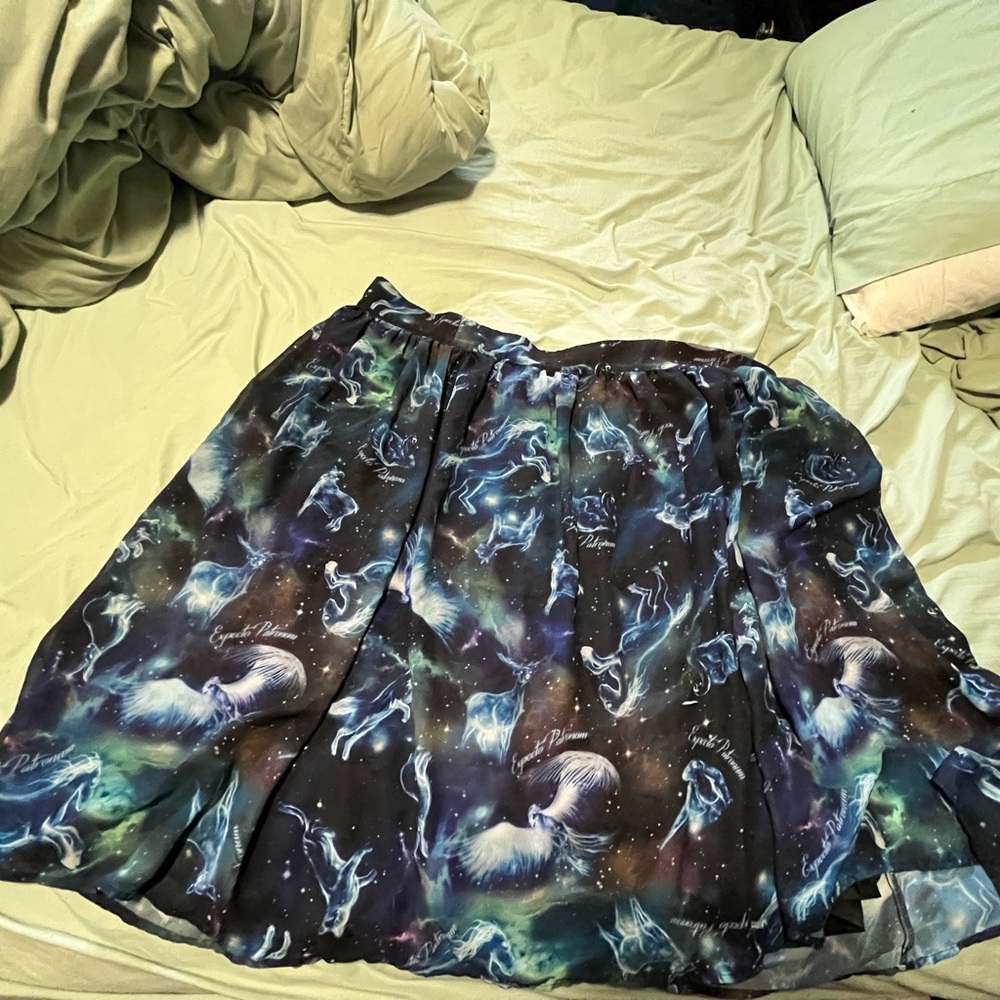 Warner Bros Black and Blue Skater Midi Skirt